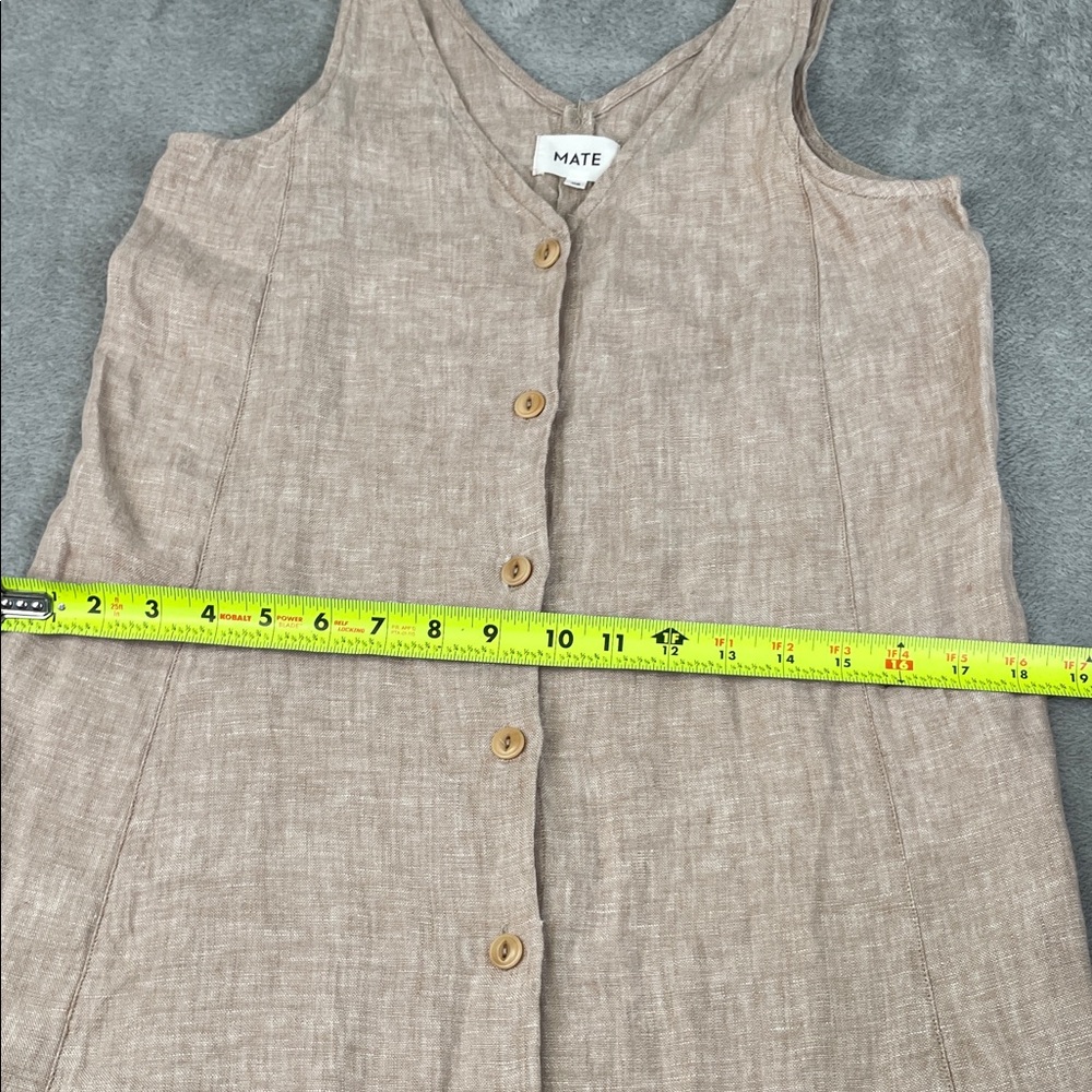 NEW MATE The Label XS 100% Organic Linen Sleeveless Button Down Dress - Picture 5 of 12